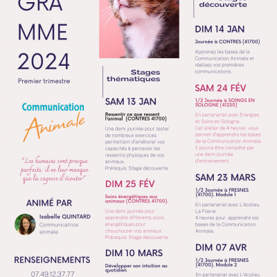 Programme com animale 1er trimestre 2024